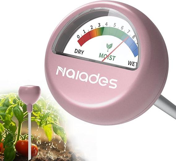 Soil Moisture Meter, Naiades Rose Gold Plant Hygrometer Sensor Water Monitor for Farming Gardening Indoor Outdoor Plants (No Batteries Needed) Rose Gold