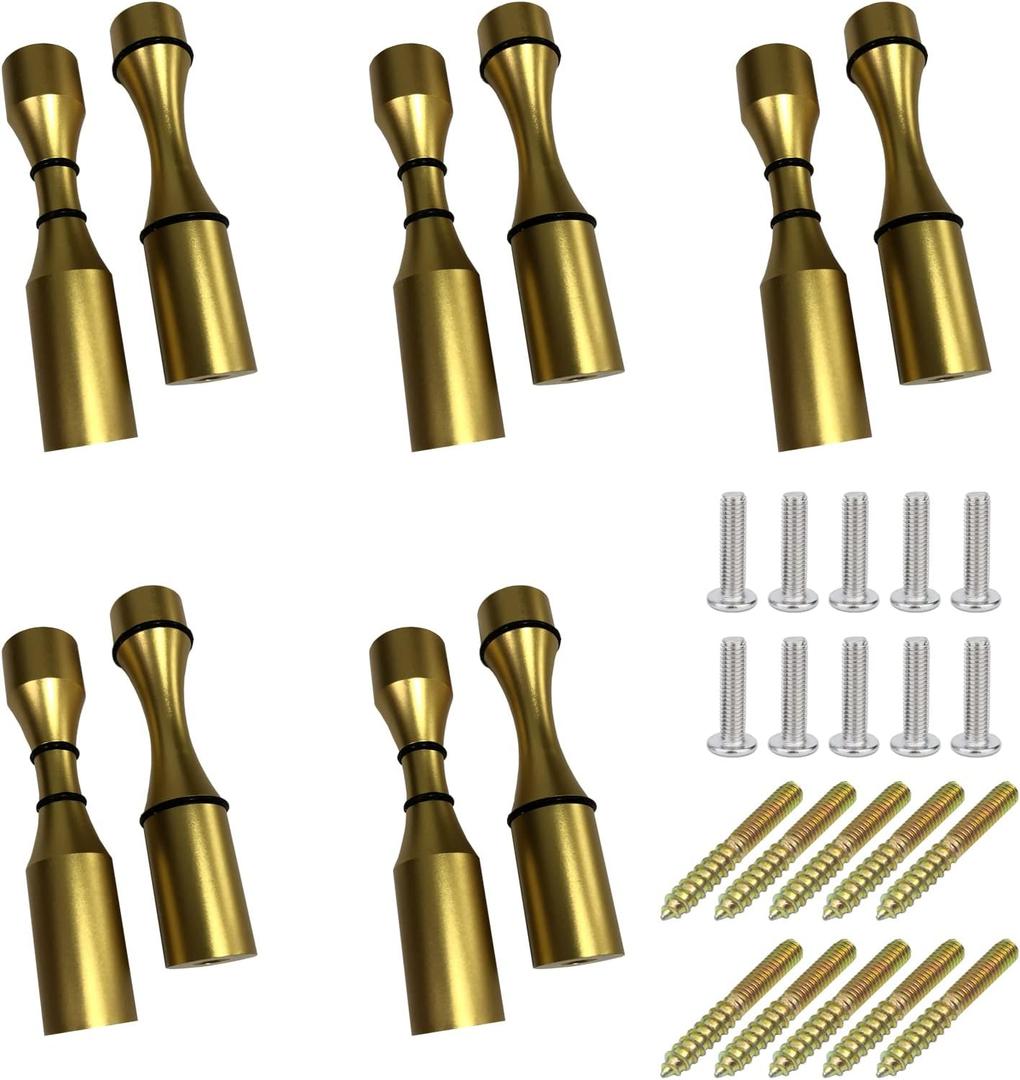5 Sets Matte Gold Vino Pins Single Bottle Display Wall Mount Aluminum Rack Pegs