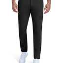 BLUE CHILL Mens Golf Pants Quick Dry with Pockets Black 32W30L