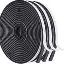 MAGZO Weather Stripping Door Seal, 1/4 Inch Wide X 1/8 Inch Thick Adhesive Foam Tape Soundproof Weatherstripping for Windows, 3 Rolls Total 50FT Black