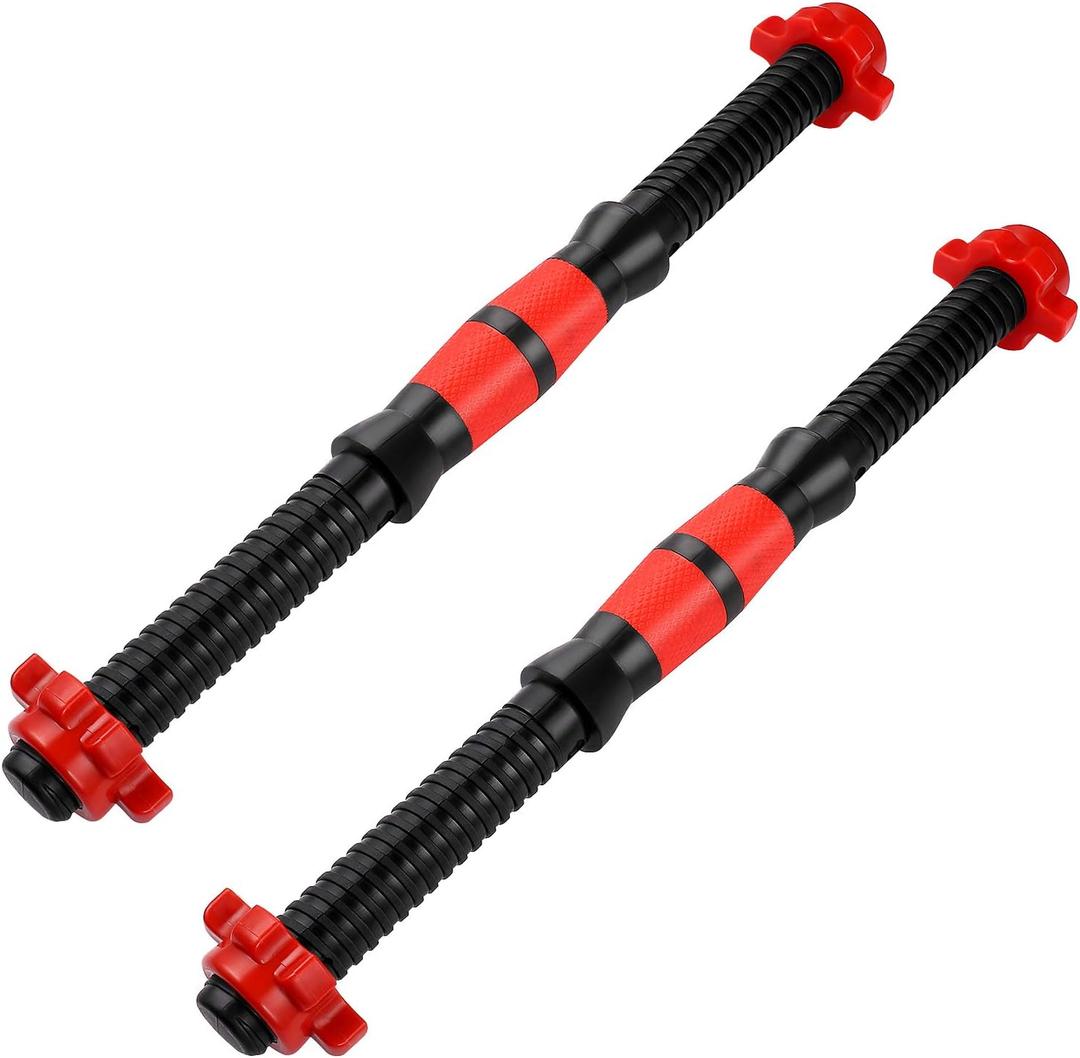 Garneck Threaded Dumbbell Handles,2pcs Adjustable Dumbbell Bar Handles with 4pcs 1inch Spin-Lock Collars for Sport Training Workout (40cm)