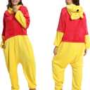 Unisex Adult Animal Onesie Pajamas, Mens Womens Flannel Halloween Cosplay Costume/Homewear/Sleepwear (Large, Yellow)