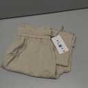 KICZOY Women Flowy Pants Drawstring Waist Wide Leg Palazzo Beach Pants Loose Fit with Pockets (Beige, S)