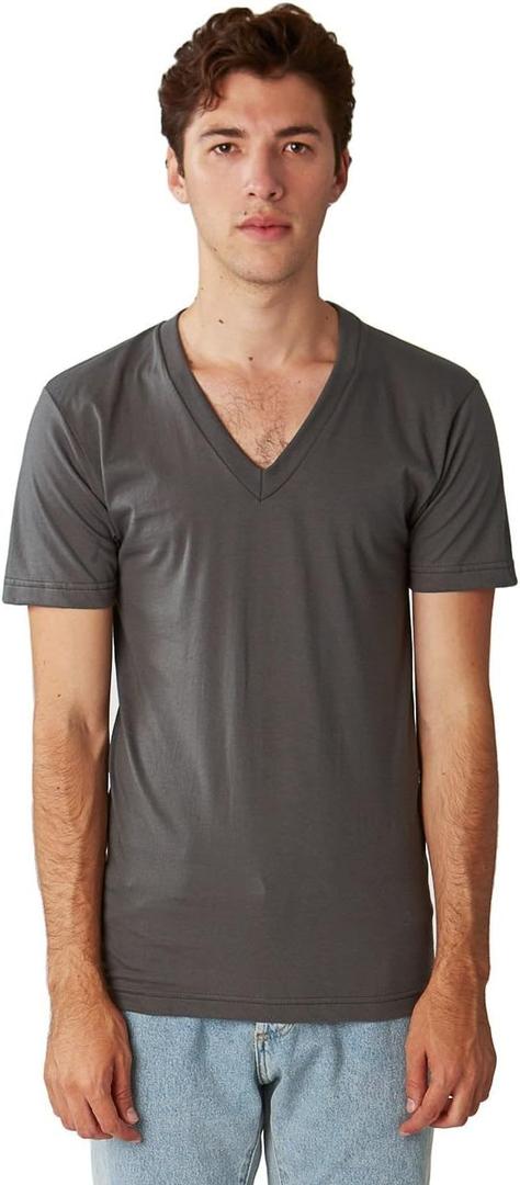 American Apparel Men's Unisex Fine Jersey Short-Sleeve V-Neck (Medium)