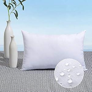 MIULEE 12x24 Pillow Insert Throw Pillow Insert, Outdoor Pillows Water-Resistant Premium Lumbar Outdoor Pillow Stuffer Sham for Couch Sofa Patio Furniture Cushion Porch Swing
