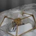 6-Light Gold Glass Chandelier, 18.7" Modern Textured Glass Drum Chandelier for Dining Room, Luxury Crystal Round Hanging Light Fixture for Kitchen Living Room Hallway Bedroom