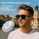 Smart Glasses for Women & Men, Sunglasses with Bluetooth Speaker, UV400 Protection, Wireless Music & Calls, Lightweight Frame, Touch Control Compatible with iOS/Android (MH007-B)