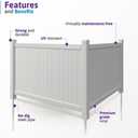 4ft H x 6ft W (1 Panel + 1 Post) Permanent No Dig WamBam Westport Fence Kit, Durable White Vinyl Privacy Fence, BL19105