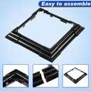 Thyle 12 Pcs 6 x 6 Inches Vinyl Post Sleeve Black Adjustable Post Skirt Base Eusable Column Wrap Trim for 3 to 6.5 Inch Porch Fence Deck Stairs Rails