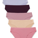FINETOO 6 Pack Women’s Seamless Hipster Underwear No Show Panties Invisibles Briefs Soft Stretch Bikini Underwears S