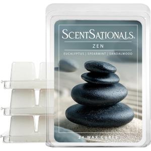 Scentsationals Wax Melts, Wax Cubes Strong Scent -Zen - Long Lasting Scented Melts for Warmer, 10oz (24-Cubes)