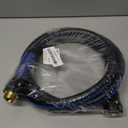 Hybrid Garden Hose 5/8 IN. x 25 FT, Heavy Duty, Lightweight, Flexible with Swivel Grip Handle and Solid Brass Fittings, Gray+Blue