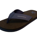 ZeroXposur Men's Embossed Flip Flops (12, Black)