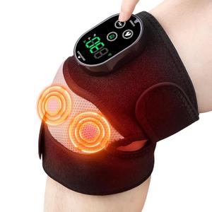 Cordless Knee Massager with Heat, Knee Heating Pad with Massage, Knee Massager for Pain Relief, Heated Knee Massager, 6 Heat Levels & 3 Timers, Adjustable Heating Pad for Knee, Shoulder, Elbow