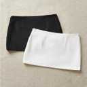 SweatyRocks Women's 2 Pack Pencil Mini Skirts with Underneath Shorts Skort (Black, L)