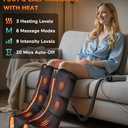 Leg Massager with Heat and Compression : Foot and Calf Massager for Circulation and Pain Relief, Sequential Compression Boots with 6 Modes, 9 Intensity, 3 Heat for Mom, Dad, Him, Her (Black)