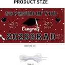 5 x Graduation Decorations 2026 Maroon Graduation Banner 66.1" x 33.8" Graduation Backdrop Congrats Grad Banner for Outdoor Indoor High School College Class of 2026 Graduation Party Decorations