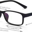 ALWAYSUV Nearsighted Glasses Black Rectangular TR90 Full Frame Myopia Shortsighted Distance Eyeglasses For Women/Men
