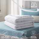 MEELUS Lightweight Comforter Cooling White, All Season Duvet Insert Breathable Queen Size Summer Bedding, Soft Microfiber Cool Down Alternative Quilt with Corner Tabs, 88x88 inch