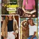 3 Pack Girls Short Sleeve Cute Shirts | Ribbed Knit, Crew Neck, Slim Fit, Summer, Basic, Soft, School Outfit, Trendy, Ages 5-14, Solid Colors, Versatile Styling