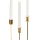 Candlestick Holders, Taper Candle Holders Set of 3, Gold Vintage Candle Sticks Holder Decor for Table Centerpiece, Fireplace Mantel, Weddings & Housewarming Dcor with Gift Box