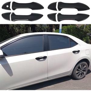 AOKIO Car Door Handle Cover Compatible with 2014 2015 2016 2017 2018 Toyota Corolla Accessories (Glossy Black Without Smart Keyhole)