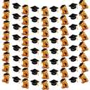 Marspark 8 Pcs 2026 Graduation Banner Decorations Black Gold Cap Bear Banner Hanging Decoration for High School College Middle School Graduation Parties(Horizontal Version)
