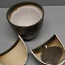 Swkien Plant Pots, Flower Pots, Planters for Indoor Plants(6.5+5.5 Inch), Flower Pots for Indoor Plant with Drainage Hole and Saucer, Ceramic Pots for Plants with Hole Mesh Pad,Reactive Glaze Green  