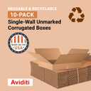 Box USA 24244 Flat Corrugated Cardboard Box 24" L x 24" W x 4" H, Kraft, for Shipping, Packing and Moving (Pack of 10)