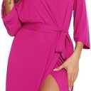Anjue Robe for Women Kimono Robes Short Bamboo Bathrobe Soft Sleepwear Ladies Loungewear Medium