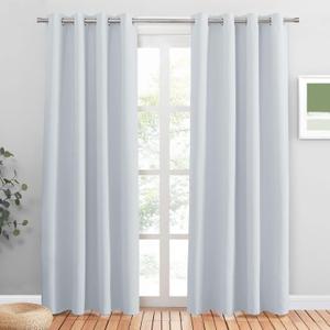 Blackout Curtain Greyish White 1 Pack  64x32 Inch Inch Curtains With Eyelets Opaque Curtains for Living Room Decorative Throw Room Darkening Curtains 