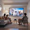 TOWOND Projector Screen with Stand, 84 inch Outdoor Projector Screen Portable Indoor Projection Screen 16:9 4K Rear Front Movie Screen with Carry Bag for Home Backyard Theater 84 inch