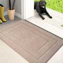 PURRUGS Dirt Trapping Door Mat 24" x 35.5", Non-Slip/Skid Machine Washable Entryway Rug, Dog Doormat, Super Absorbent Welcome Mat for Muddy Wet Shoes and Paws, Beige