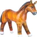 ArtCreativity Inflatable Horse Party Decoration - 1 Piece - 38 Inch Blow Up Horse in Brown and Black - Western Themed Party Supplies - Horse Inflate for Cowboy, Rodeo, or Western Themed Party