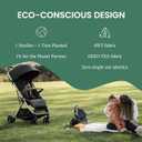 Bombi Bbee V2 Lightweight Baby Stroller - Premium Vegan Leather, One-Hand Fold, Infinite Recline, Aircraft-Grade Aluminum Frame, XXL Canopy, and Ample Storage Umbrella Stroller - Sand
