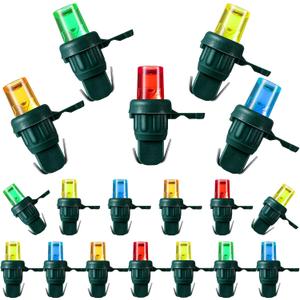 Honoson LED 5 mm Christmas String Lights Replacement Bulbs LED Wide Angle Wire Light Set Indoor Outdoor Home Decor Festival Decorations for Xmas Tree Lights(Multicolor Bulb,60 Count) (Green Base with Multicolor Bulb)