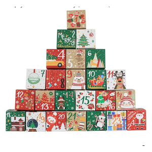 Lihome Diy Advent Calendar  Empty Advent Calendar to Fill Yourself, Christmas Advent Boxes Empty for Kids and Family (Classic Box)