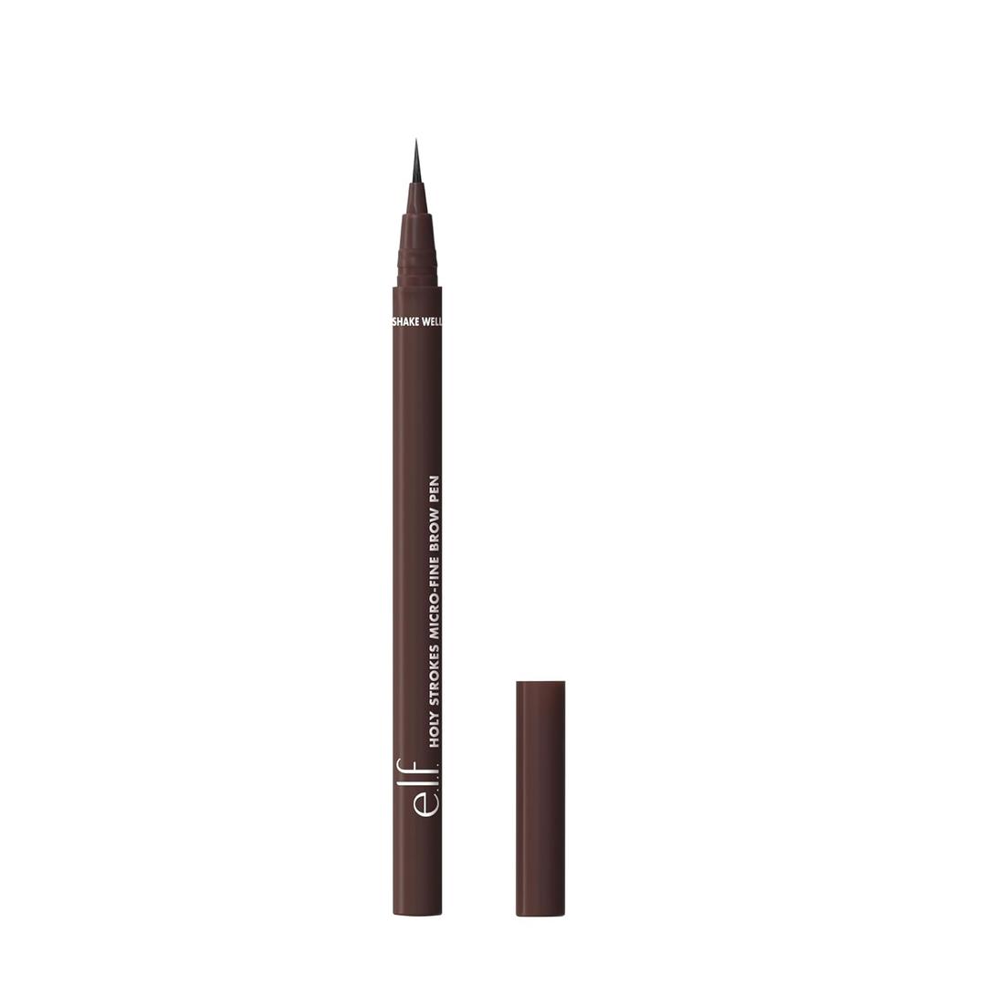 E.L.F. Holy Strokes Micro-Fine Brow Pen, Liquid Waterproof Eyebrow Makeup For Detailing & Adding Dimension, Vegan & Cruelty-Free, Dark Brown