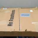 No Pawblems Free Standing Dog Gate with Door, 30'' Tall Foldable Dog Fence for Indoor & Outdoor, Up to 104 Inch Extra Wide Puppy Gate for Stairs, Hallways, Doorways, Deck, Yard (Black, 4 Panels)