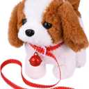 WorWoder Plush Saint Bernard Toy Puppy Electronic Interactive Pet Dog - Walking, Barking, Tail Wagging, Stretching Companion Animal for Kids (Saint Bernard)