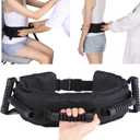 Gait Belt for Seniors, Transfer Belt with 7 Nylon Padded Handles Medical Belt for Lifting Patients, Safety Gait Belt for Elderly Easy to Use Quick Release Buckle (Black) Long