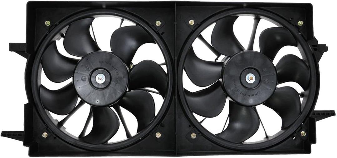 TRQ Radiator Dual Cooling Fan Assembly Compatible with 2004-2005 Chevrolet Classic 1997-2003 Malibu 1999-2004 Oldsmobile Alero 1997-1999 Cutlass 1999-2005 Pontiac Grand Am GM3110107 GM3115105
