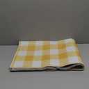 Front Door Mat Indoor Outdoor Entrance, Country Style Yellow and White Buffalo Check Plaid Checkered Non-Slip Doormat Low Profile Easy Clean Patio Porch Entryway Mat 24"x36"