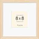 8x8 Picture Frame Made with Solid Wood, Display 4x4 with Mat or 8x8 Picture without Mat, Photo frame with Tempered Real Glass, 8 by 8 Natural Wood Picture frame for Tabletop or Wall Mounting, Oak (8x8" -1 pack)