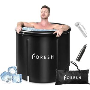 Foresh 105gal Ice Bath Cold Plunge Tub (Environmental Material Certificated) for Muscle Relax, Cold Therapy after Workout, Sports. Safe Healthy Portable Inflatable icebath Barrel. Outdoor. Travel Bag