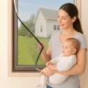 Byonder Magnetic Window Screen - Easy Install, Reusable & Durable Mesh, Perfect Fit for Most Windows - White Frame with Fiberglass Mesh, Up to Fits 32''x24''