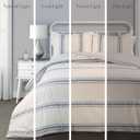 Lush Decor Farmhouse Stripe Reversible Cotton Comforter Set, 3 Piece Set, King, Blue - Cozy Farmhouse Bedding Set - Rustic Decor - Striped Comforter - Modern Farmhouse Bedroom Decor