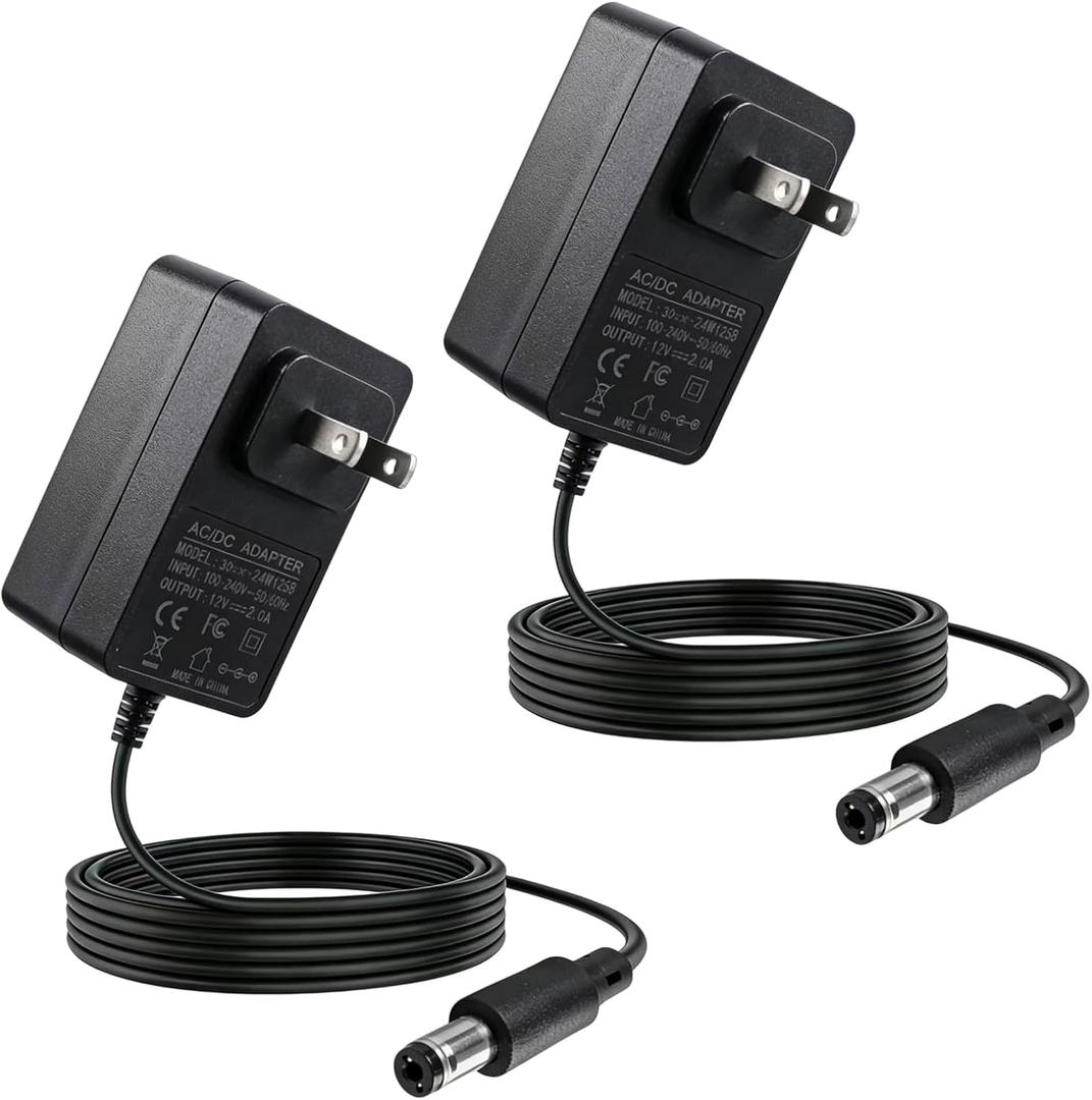 12V 2A AC/DC Portable DVD Player Charger Compatible with Sunpin, Sylvania, Philips, Craig, Cooau, DBPower, YOTON, ieGeek, Synagy, Wonnie, Ematic Adapter Charger, 24W Power Supply Cord with 6.6FT Cable
