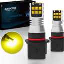 2 x AUTOGINE P13W LED Fog Light Bulbs, 2600 Lumens Extremely Bright 3030-SMD 12277 LED Bulbs for Auto Motorcycle Cars Trucks SUV Fog DRL Lights(3000K Amber Yellow)
