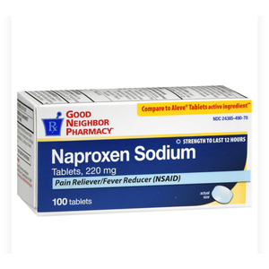 GNP Pain Reliever/Fever Reducer Naproxen 50 Tablets 220mg (3 Pack)